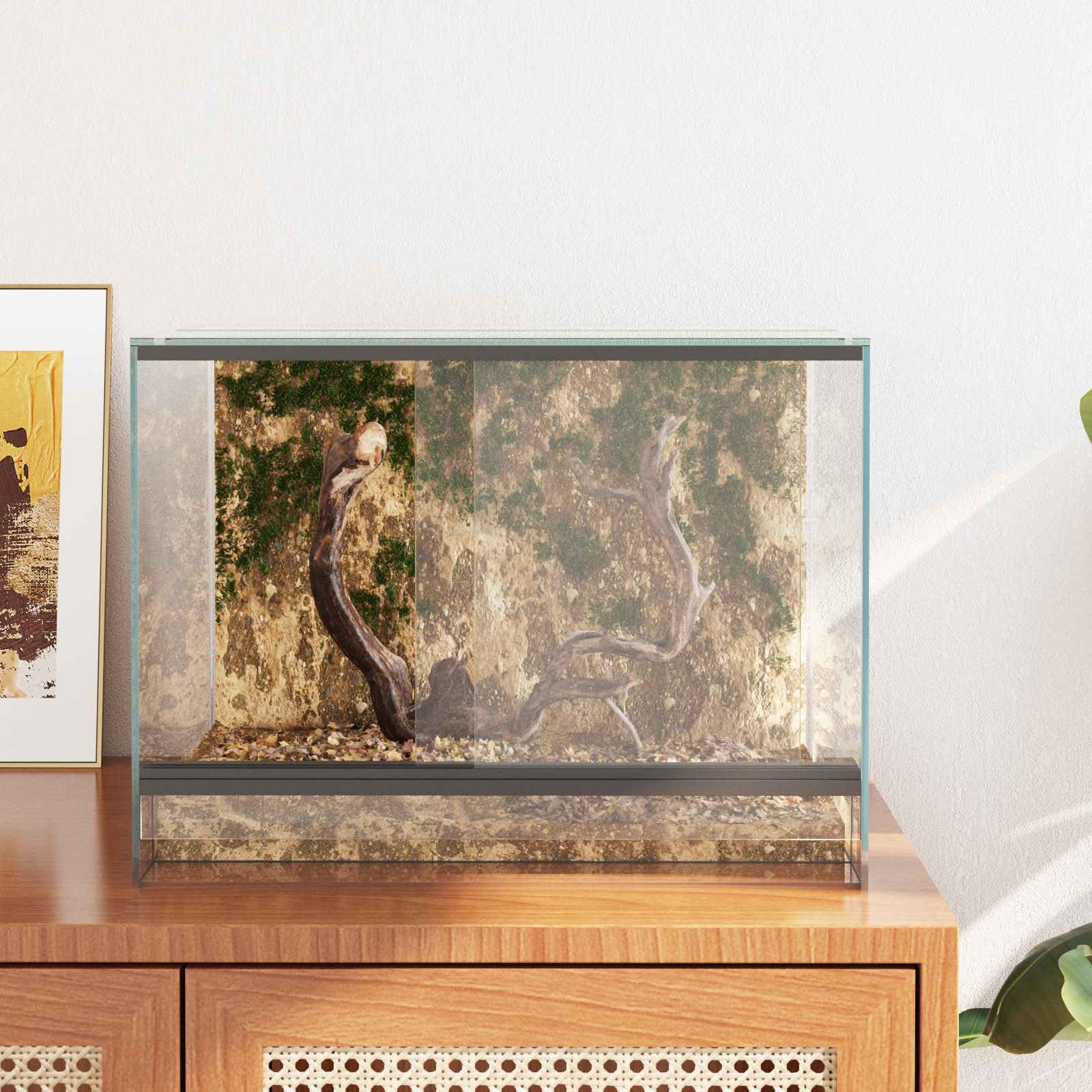Generisch Terrarium mit Speicher Transparent 40 x 30 x 30 cm Glas,Tier- & Haustierbedarf,Haustierbedarf,Reptilien- & Amphibienbedarf,Terrarien-42020389