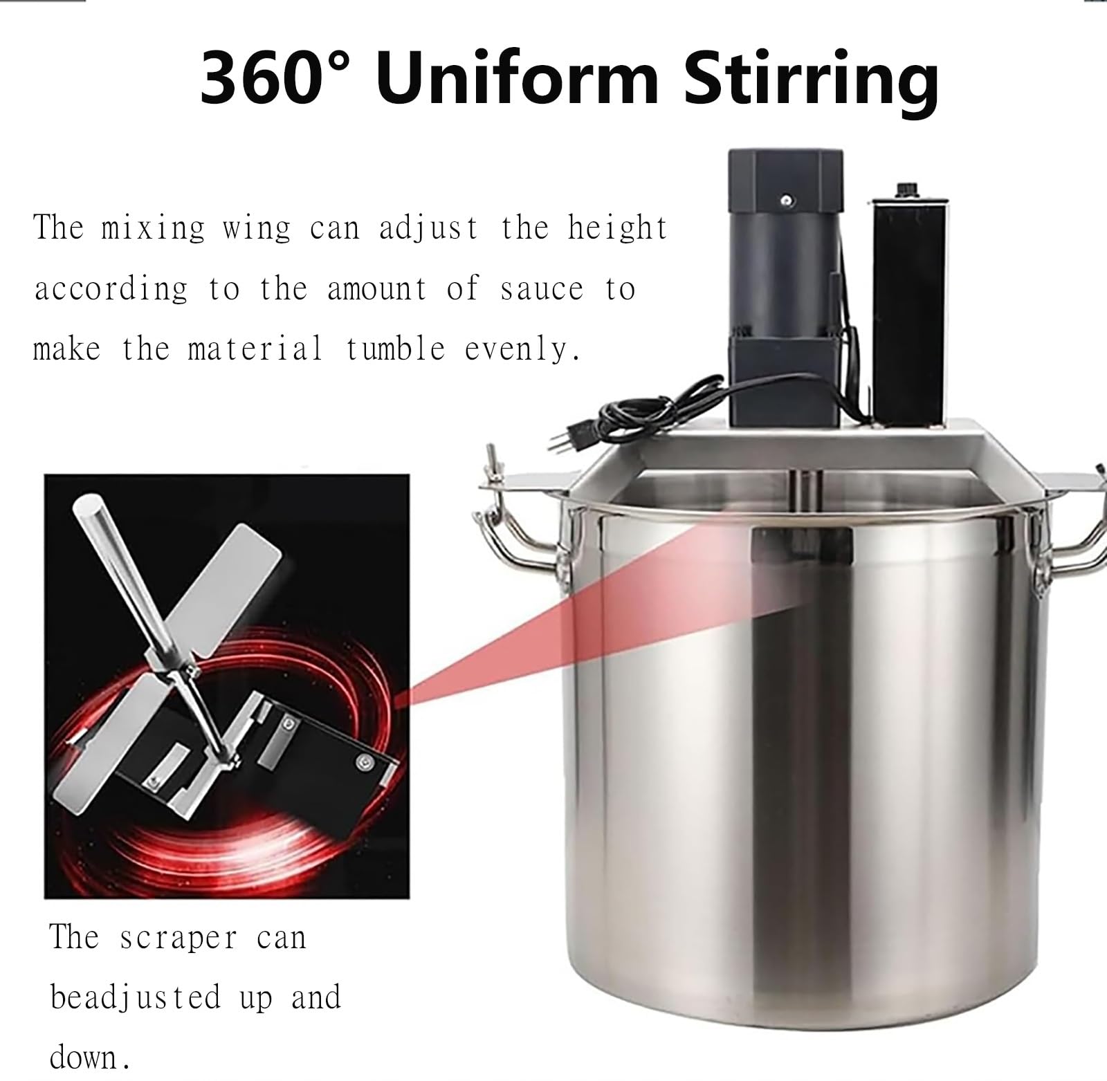 Frullatore a Immersione, Robot da Cucina Professionale per Uso intensivo, Acciaio Inox 304, mescolatore Multiuso per Salse, zuppe e fritture