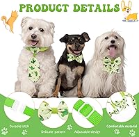 Vista 3 de Reginary El juego de 100 piezas de collar de corbatín para perro incluye 40 corbatas para perros y 30 corbatines para cachorros, 30 flores