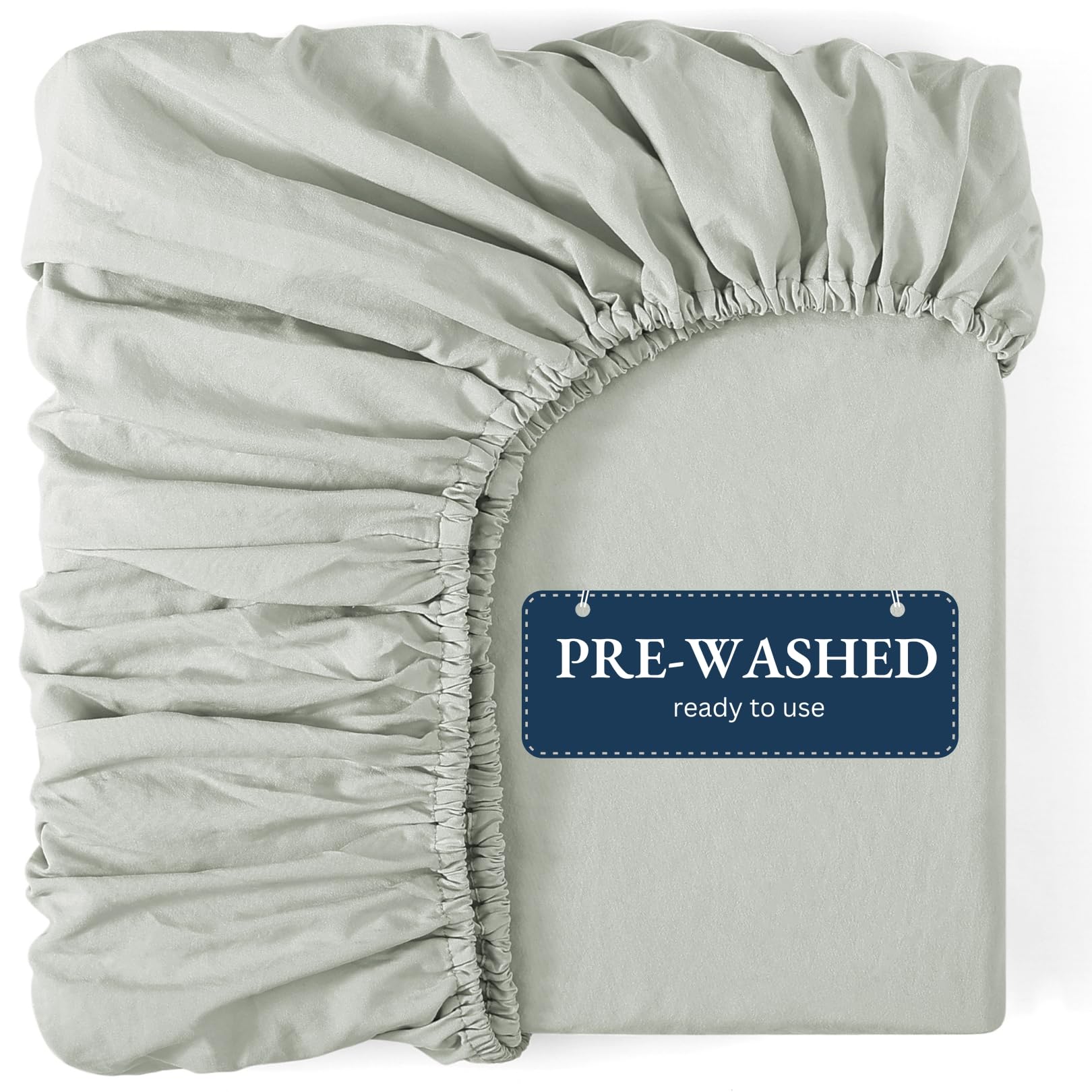 Fitted Sheet King, Mineral, Pre-Washed, Deep Pocket 14 inch (35 cm), Easy Care, Soft Brushed Microfibre Fabric