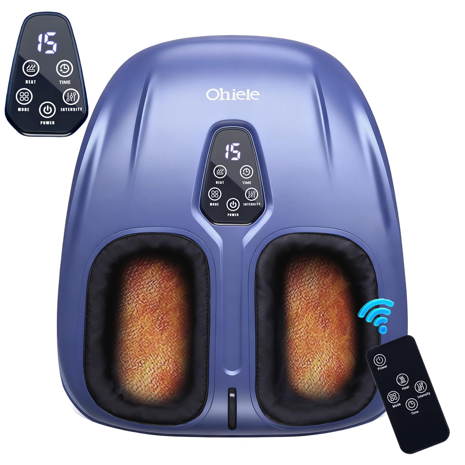 Photo 1 of Foot Massager with Heat, Shiatsu Foot Massager with Remote, Electric Feet Massage Machine for Neuropathy, Plantar Fasciitis,Circulation, Suitable for Women Men Mom Dad, Fits Up to 13(Blue,Corded)
