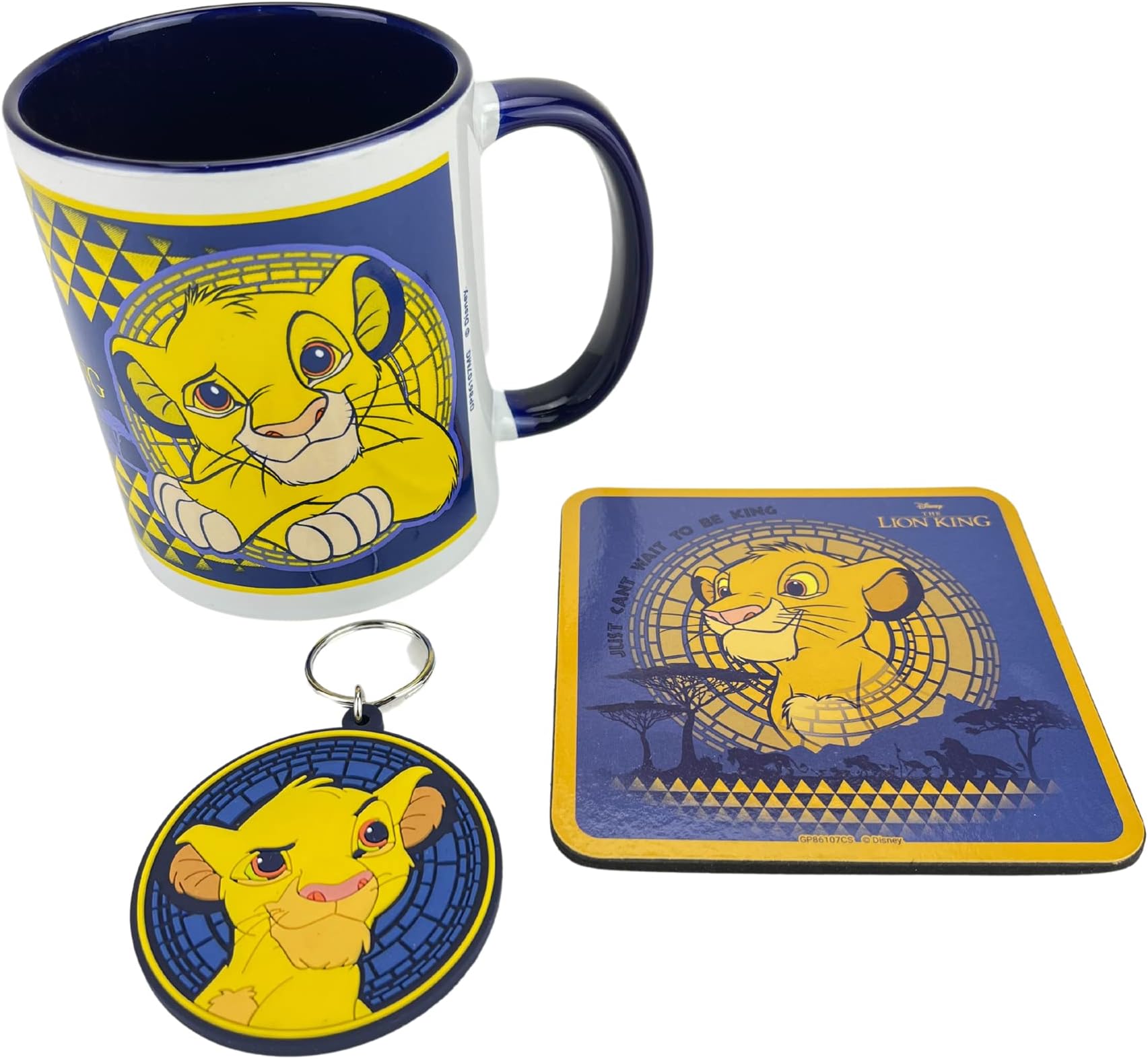 Pyramid InternationalLion King Gift Set with Mug, Coaster and Keyring in Presentation Gift Box (Simba Design) 11oz Ceramic Mug - Official Merchandise