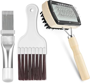 Cenipar Air Conditioner Fin Comb Set 3PCS AC Fin Comb Straightener Include Double Sided Air Conditioner Coil Cleaning Brush,Metal Radiator Fin Comb and Metal Air Conditioner Fin Comb Radiator Comb