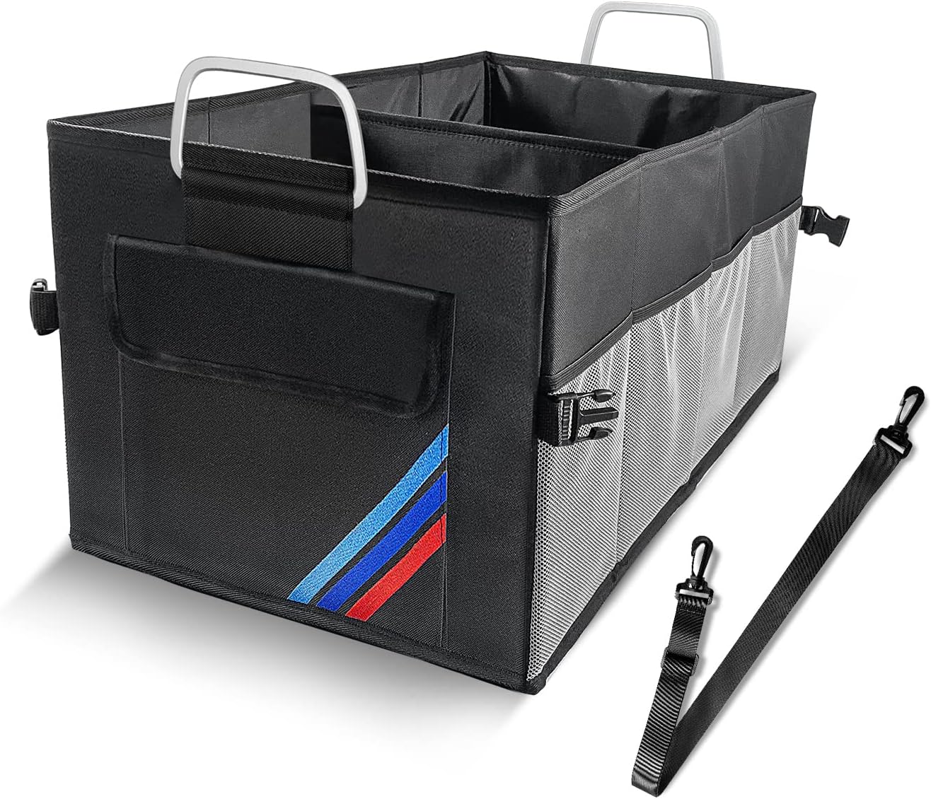 Car Trunk Organizer, Portable, Collapsible, Waterproof, Oxford Cloth, Aluminum Handle, Ideal for SUVs, Cars, Camping, Storage