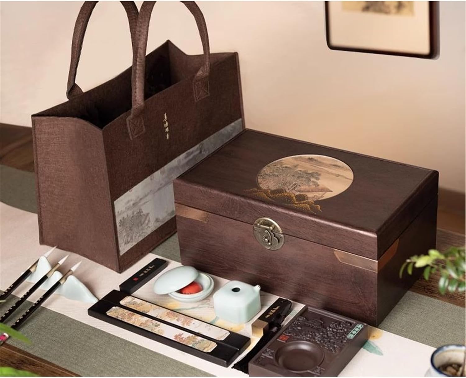 Calligraphy Brush Gift Box - Four Treasures Set for Writing and Painting 文房四宝套装-shape2