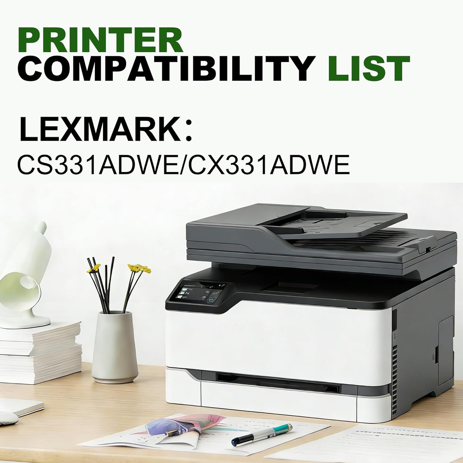 CX331 Toner Cartridge Replacement for Lexmark CX331adwe Toner Cartridge for Lexmark CS331adwe CX331adwe Printer, 20N0H10 20N0H20 20N0H30 20N0H40 Toner, 4500 Pages,Worldwide Version