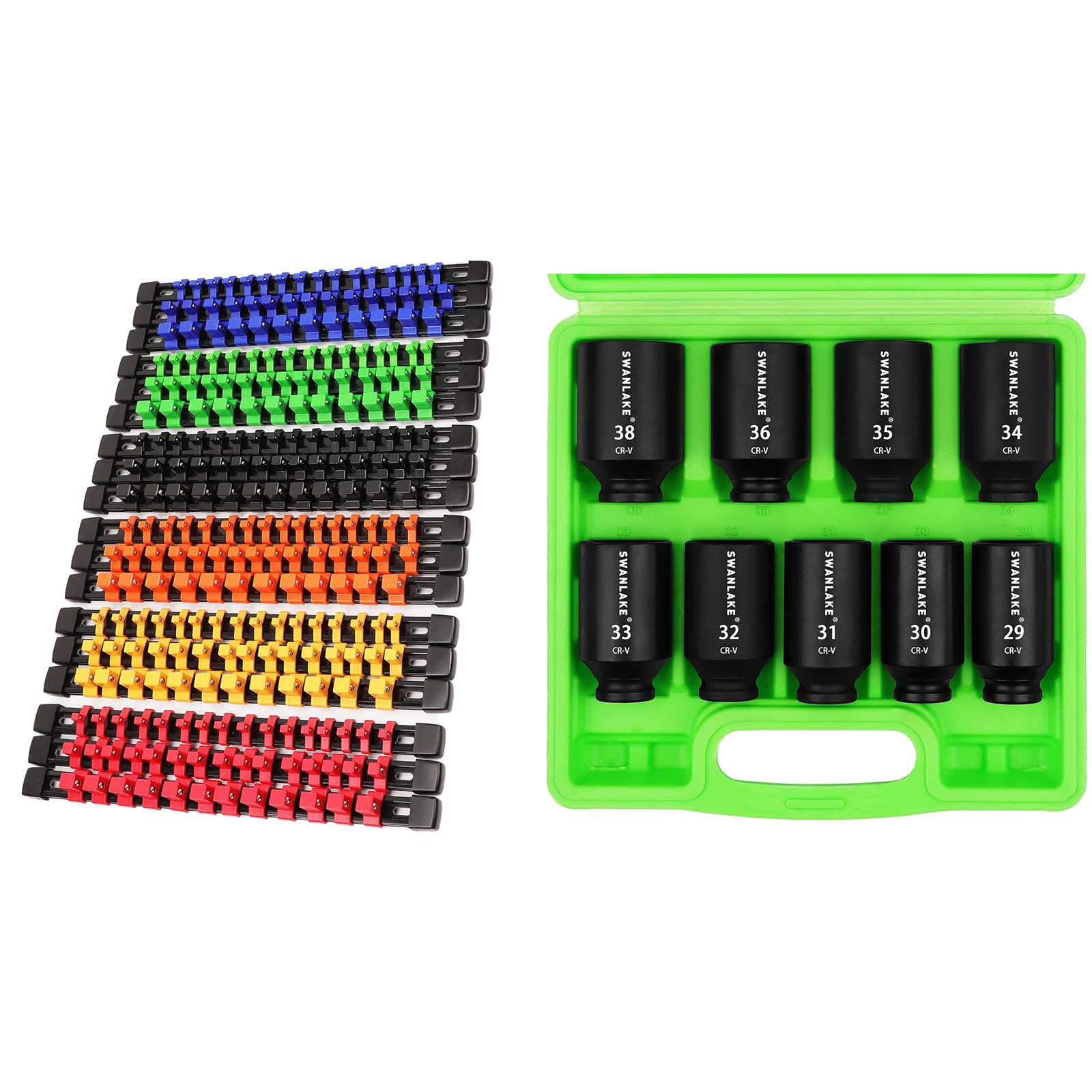 SWANLAKE GARDEN TOOLS Bundled Products-2 Items: 18-Piece Socket