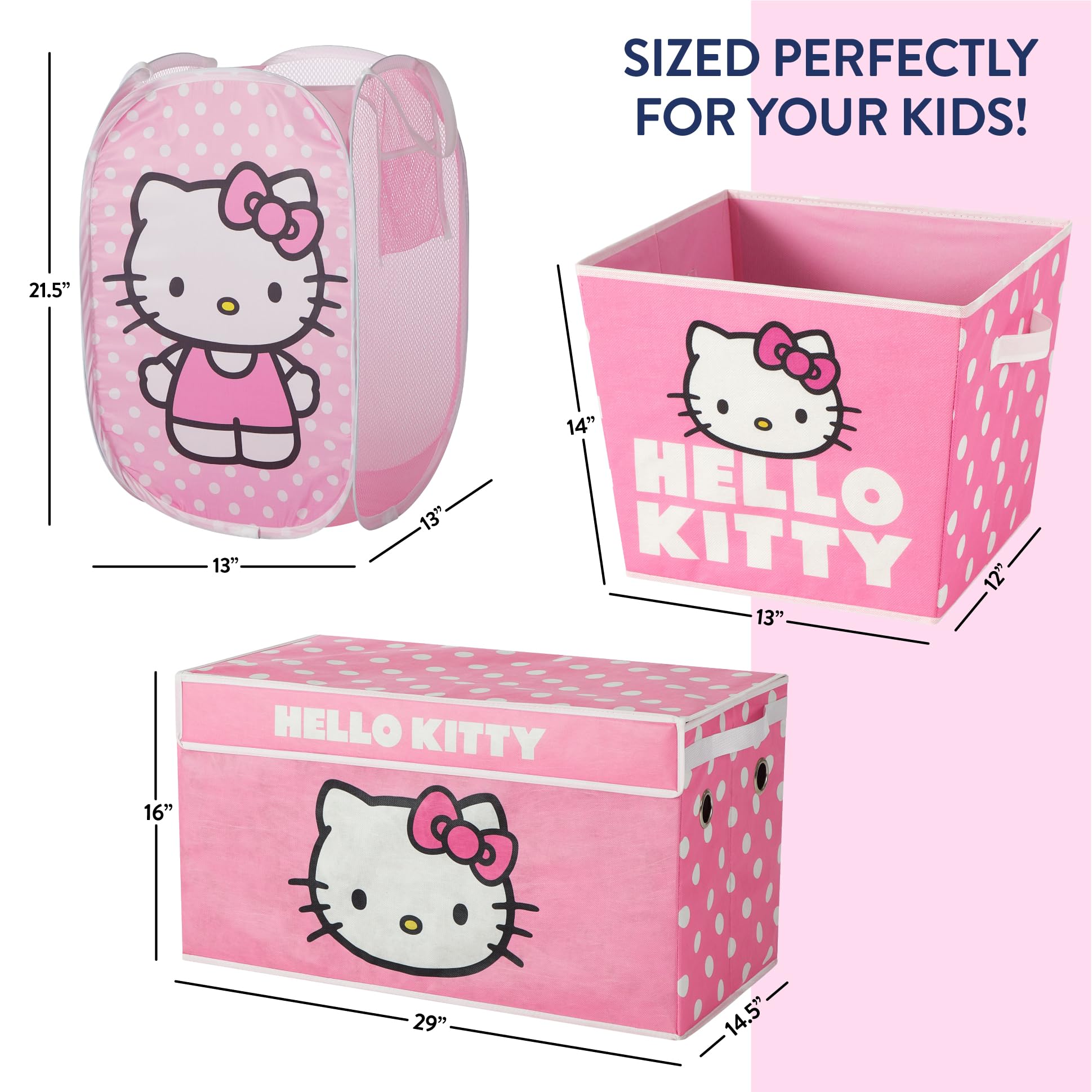 Amazon.com: Hello Kitty 4 Piece Storage Solution Set with Pop Up