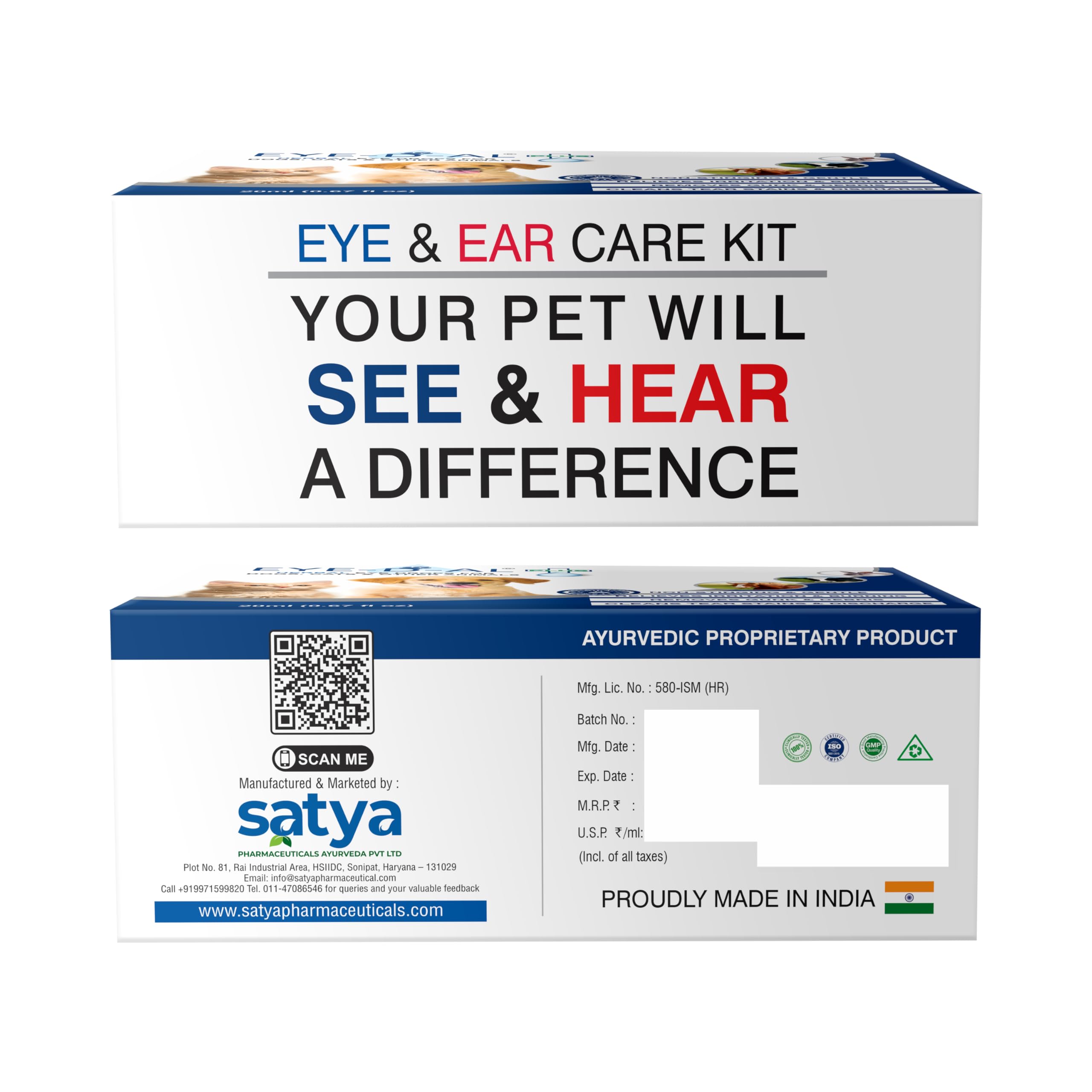 Eye-D-Al+ & Audial for Dogs and Cats | Pet Eye & Ear Care Kit Combo | Eye Drops | Ear Drops | 100% Herbal | Gentle & Non-Stinging | No Side Effects | Pack of 1 (20ml + 20ml) 2
