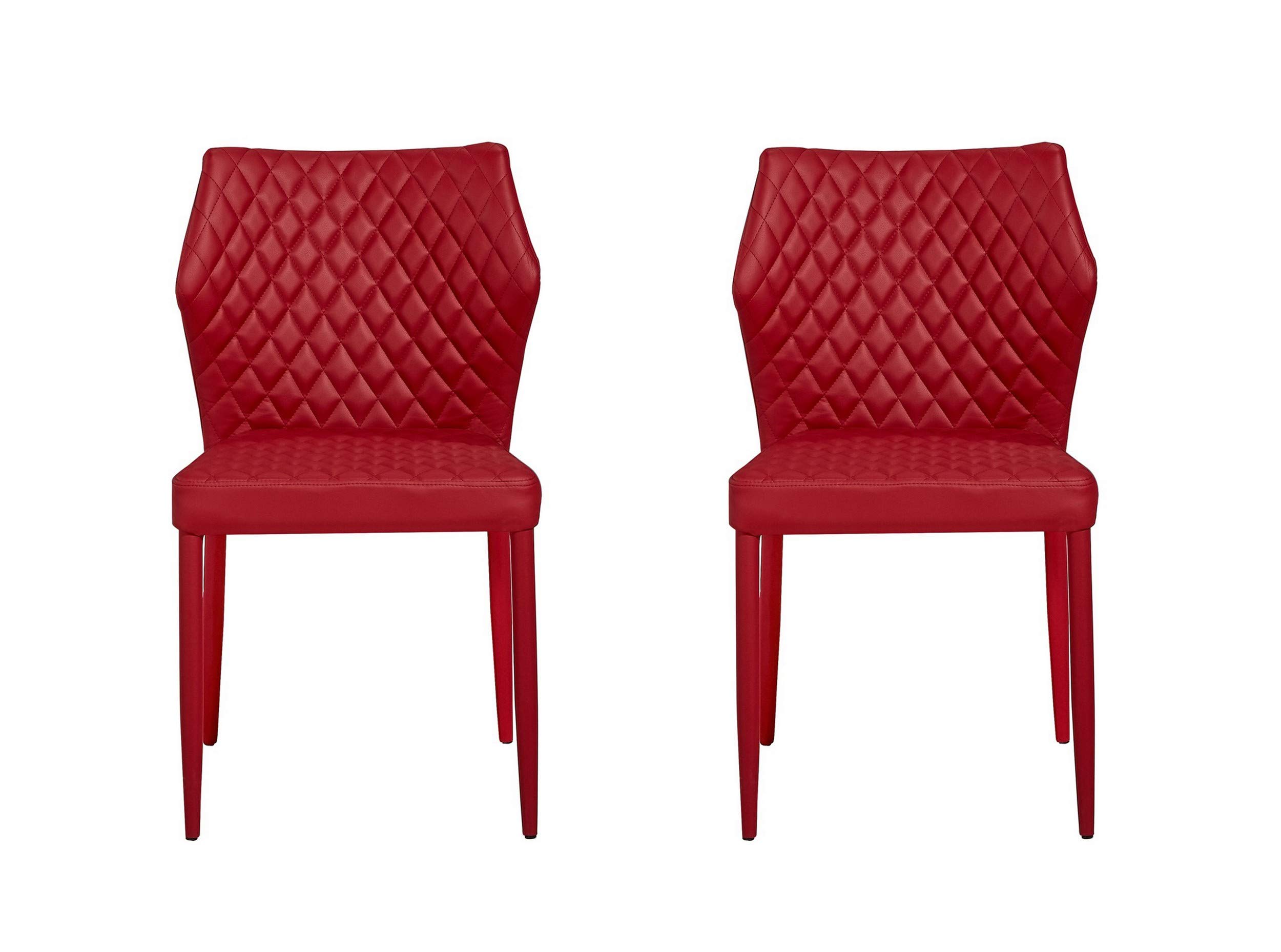 Homemania Ensemble de 2 chaises Ara de Couleur Rouge, en métal et Tissu – Meuble d'ameublement Design Maison – pour Bureau, Salon, Salle à Manger, Cuisine, Chambre à Coucher