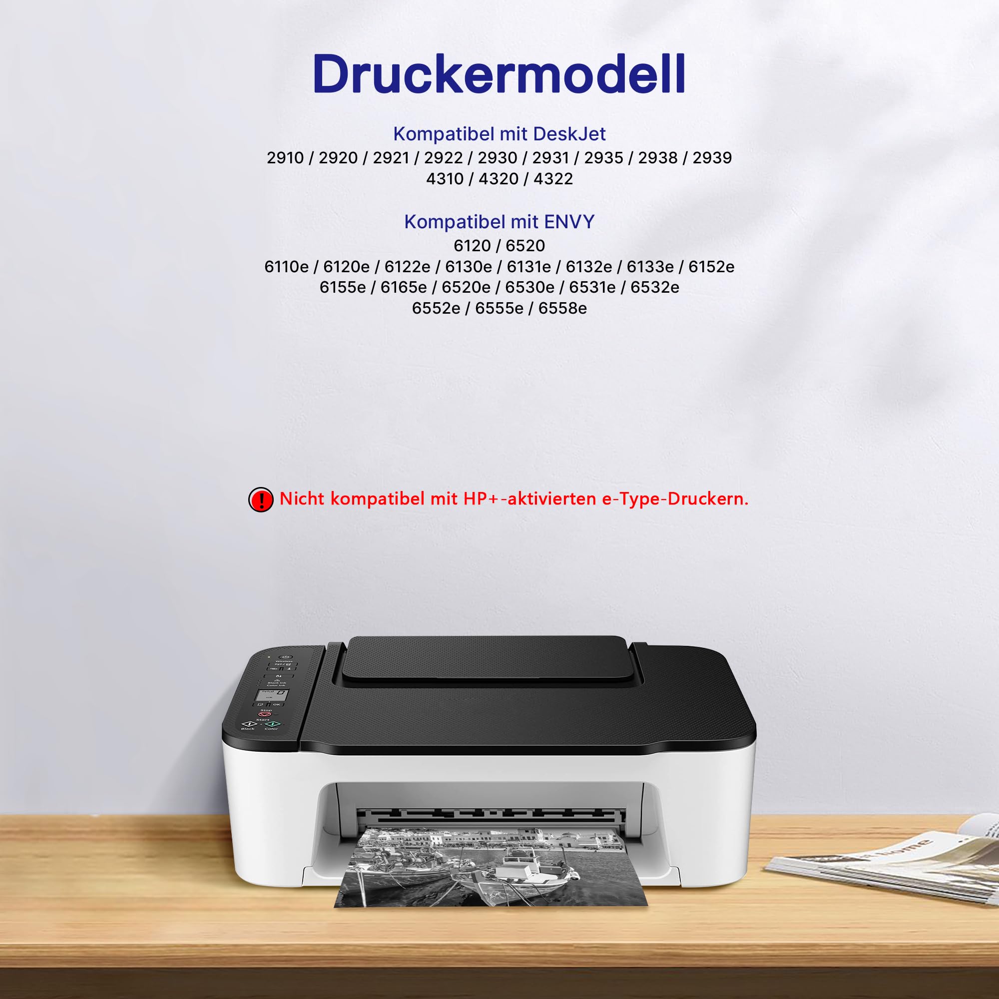 VVQV 308 Schwarz Tintenpatronen XL 308e Kompatibel für HP 308 Druckerpatronen,308XL Schwarz Ersatz für HP Deskjet 2920 Patronen für Envy 6120e 6132e 6520e 6155e 6532e Deskjet 4320 4310(2 Schwarz)