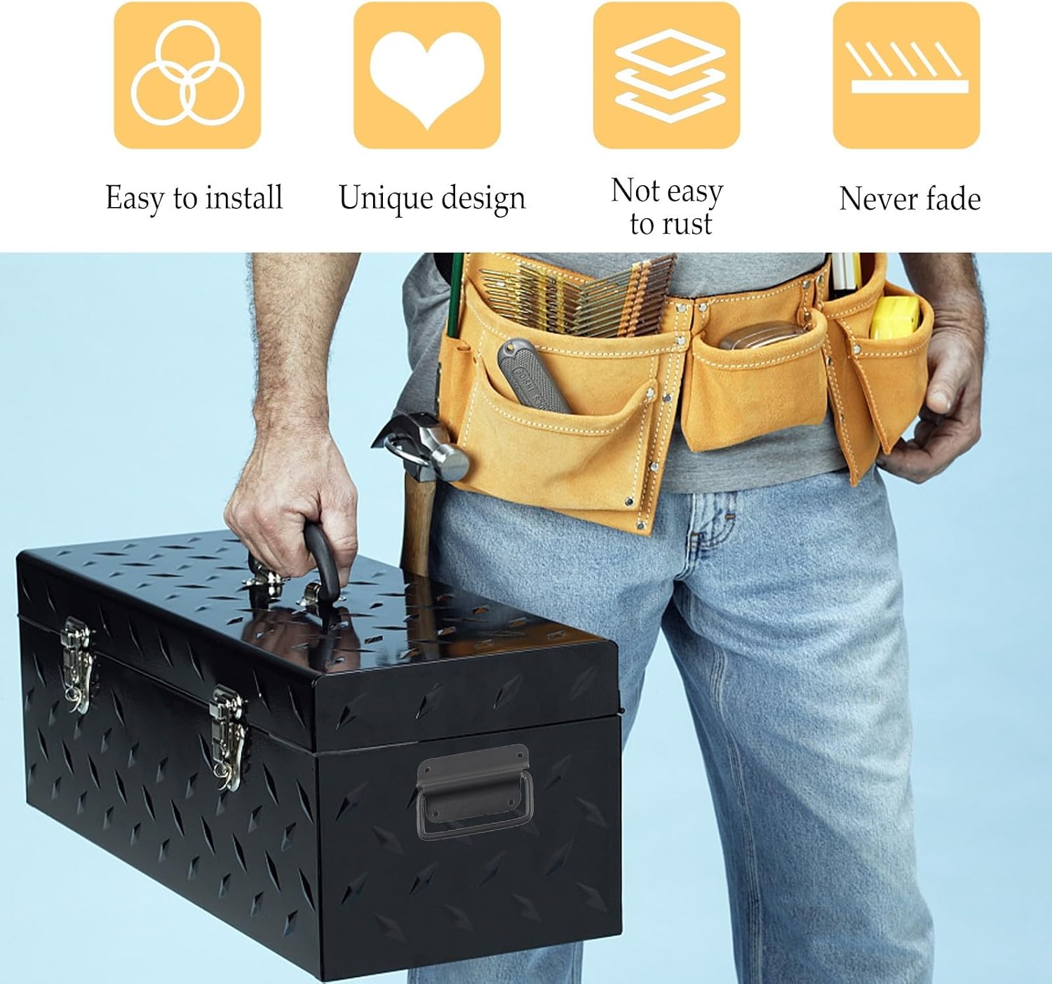 2pcs Stainless Steel Folding Toolbox Pull Handle, Foldable Drawer and Wooden Box Cabinet Door Handle, Industrial Hardware Instrument Case Grip
