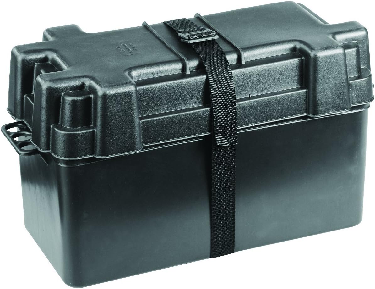 NuovaRade Battery Boxup to 120Ah Internal Dimensions,Black,15.2" x 6.9" x 8.9" Deck Hardware