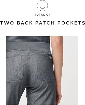 FIGS Livingston Basic Scrub Pants for Women Yoga Waistband, 2 Pockets, Classic Straight Leg Fit