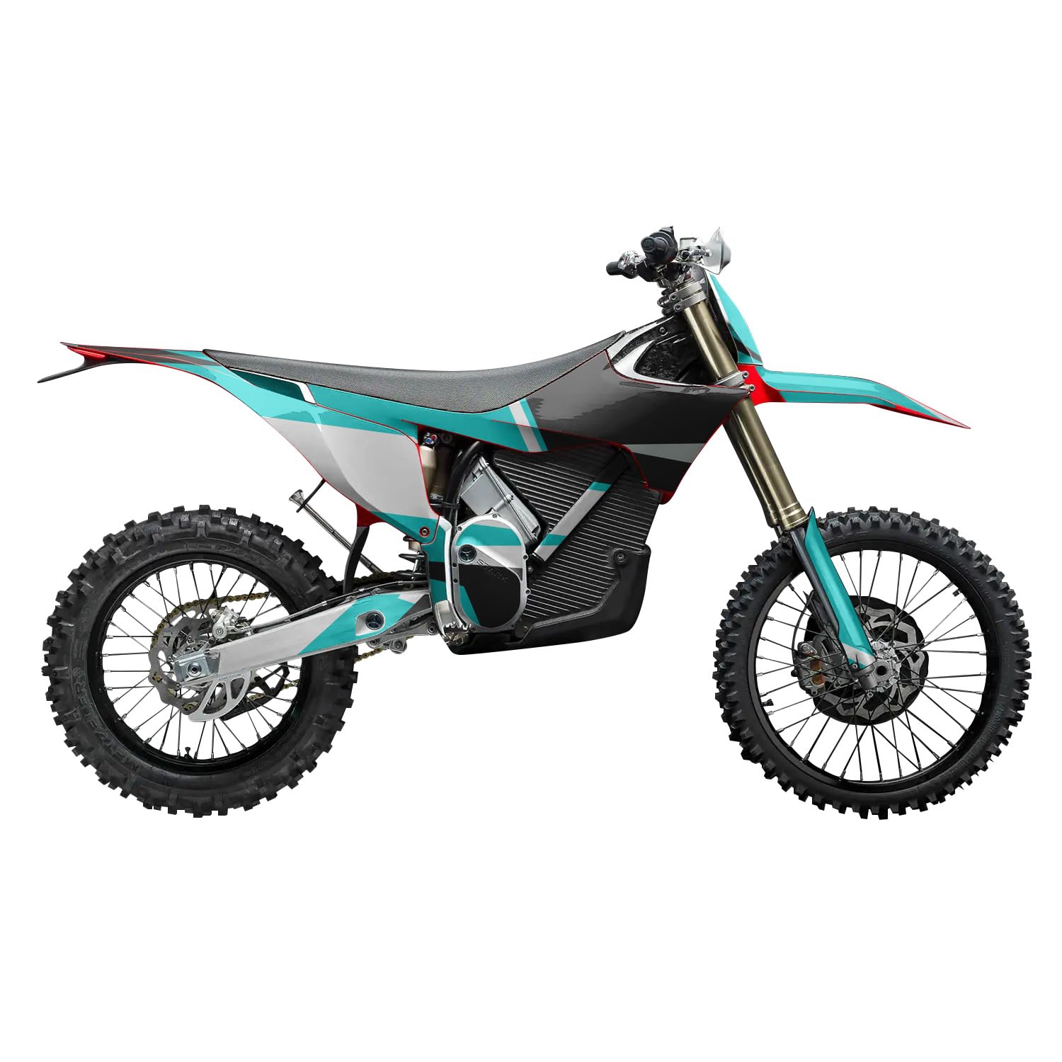 Stark Varg MX 2023-2025 Graphics Kit Wrap - Cyan Tear - Varg MX Skin - Premium 3M Vinyl Protective Wrap Decal Cover - Easy to Apply | Crafted in The USA by MightySkins
