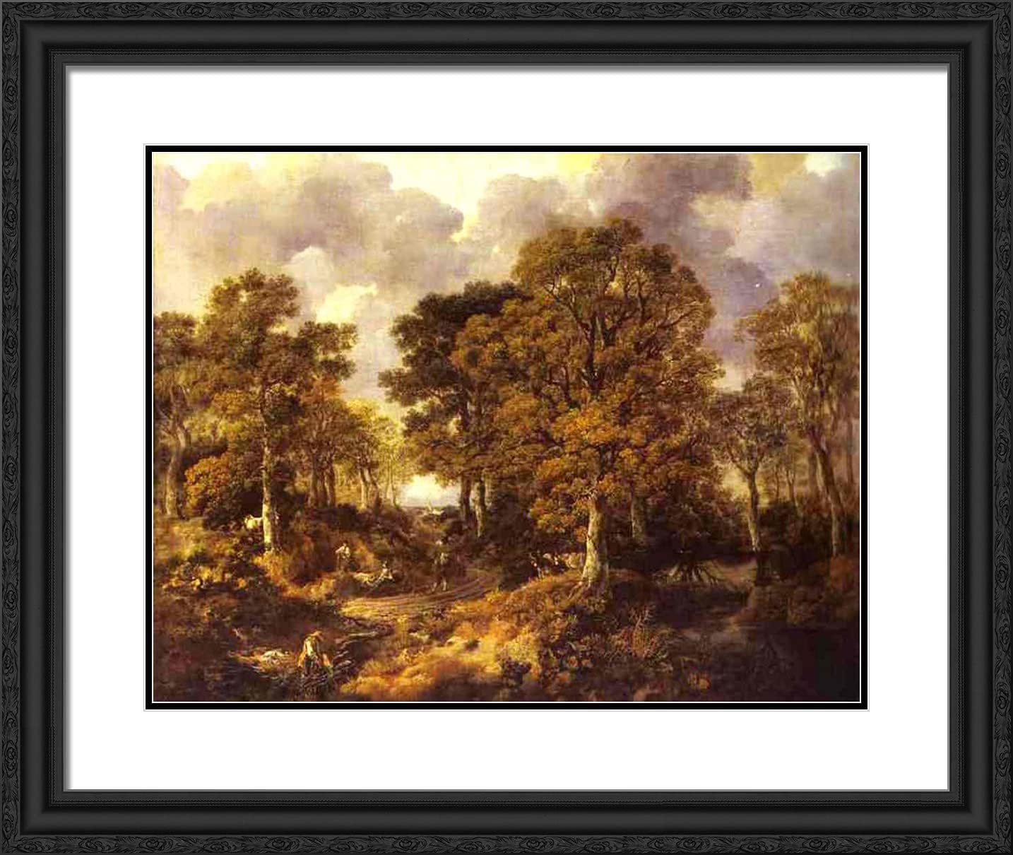 ArtDirect Gainsborough, Thomas 24x20 Black Ornate Framed Art Print with Double Matting Titled: Forest