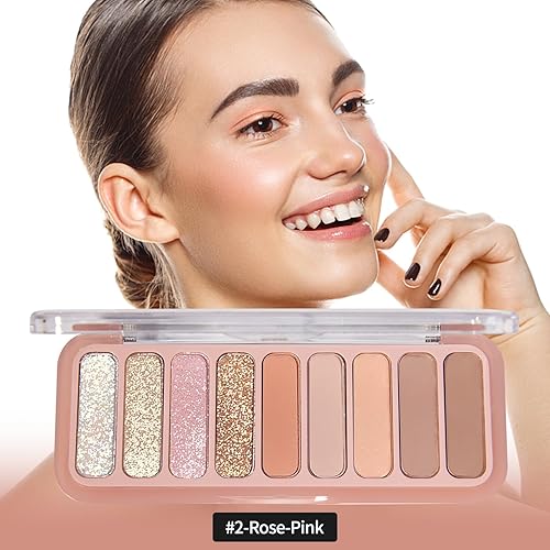 Miniatura 9 de Paleta de sombras de ojos desnudas mate mate de 9 colores, paleta de sombras de ojos neutros, color desnudo, ahumado, gris, marrón topo, alta