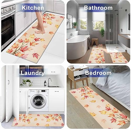 Miniatura 158 de Alfombras de cocina de Navidad absorbentes antideslizantes para piso, árbol de Navidad, muñeco de nieve y copo de nieve, alfombras y tapetes