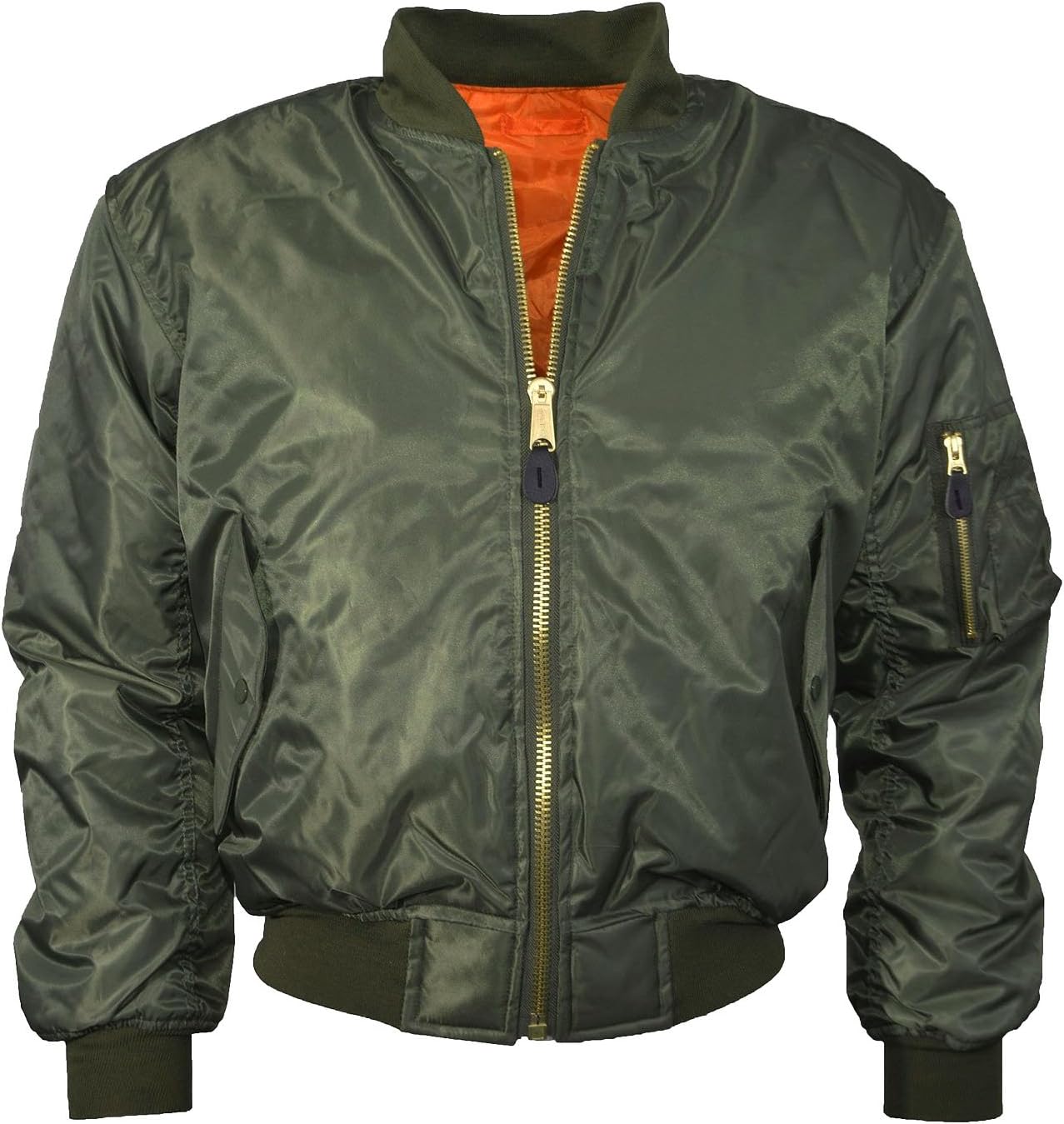 MA1 BOMBER JACKET WITH HEAVY BRASS ZIP (3XL, SAGE GREEN)