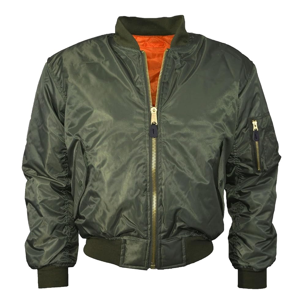 armyandoutdoors MA1 Bomber Jacket with Heavy Brass Zip (XXS