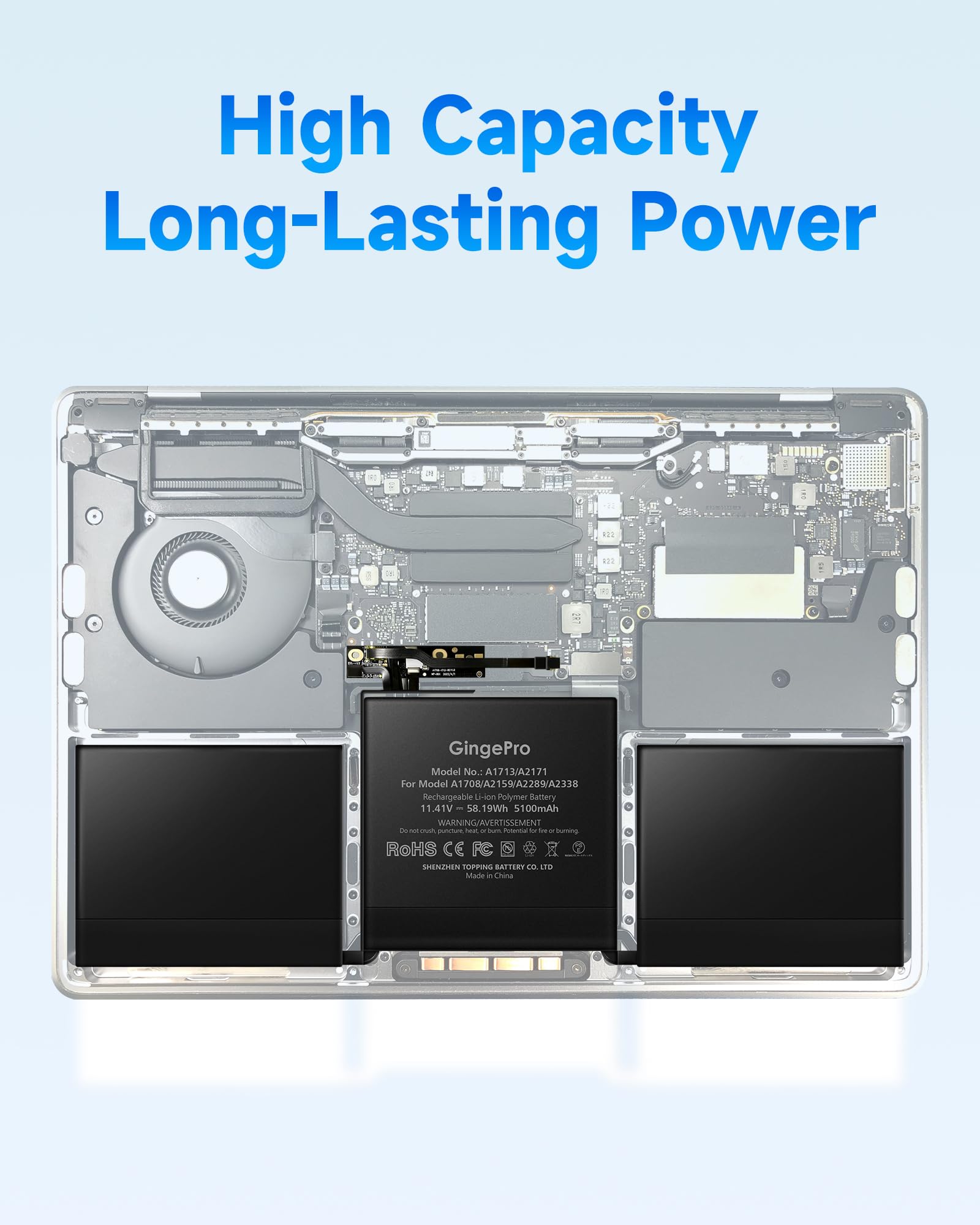 Amazon.co.jp: GingePro 交換バッテリー MacBook Pro 13インチ A2159