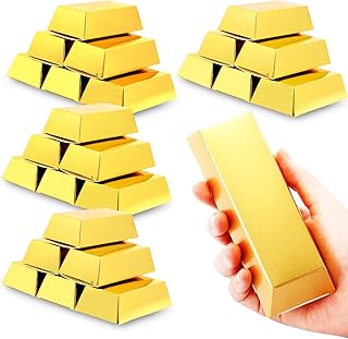 24 Stücke Goldbarren Süßigkeiten Boxen, Geschenkbox, Süßigkeiten Schachtel, Gastgeschenkboxen, Für Party, Hochzeit, 14,5 × 5 × 3 cm