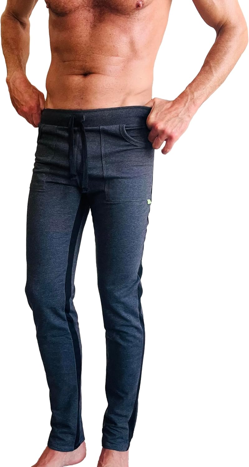 4-rth Men's Eco-Track Sweat & Yoga Gym Pant Modal French Terry Made in America Caliifornia Stretch Fit European Style