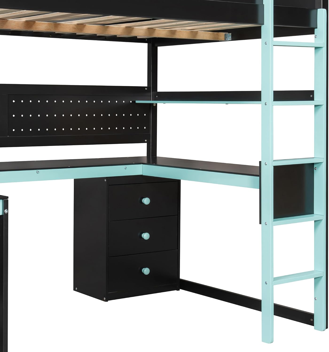 Merax Loft Bed desk with drawers