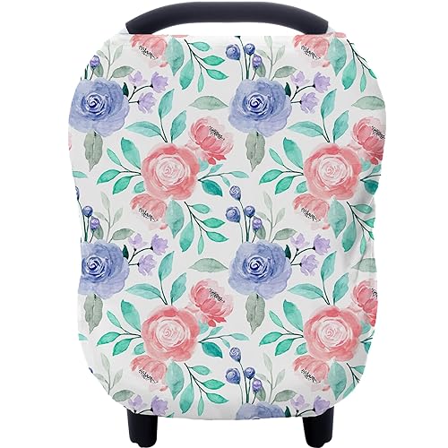 Funda para asiento de automóvil para niños y niñas, toldo de lactancia multiusos para lactancia, cochecito, funda para silla alta (rosa)