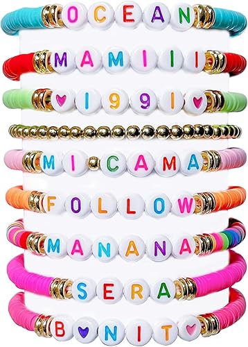 9 pulseras de mercancía cantante de la amistad, regalo de joyería para amantes de la música, fanáticos de la música-A, Acrílico, No es una piedra
