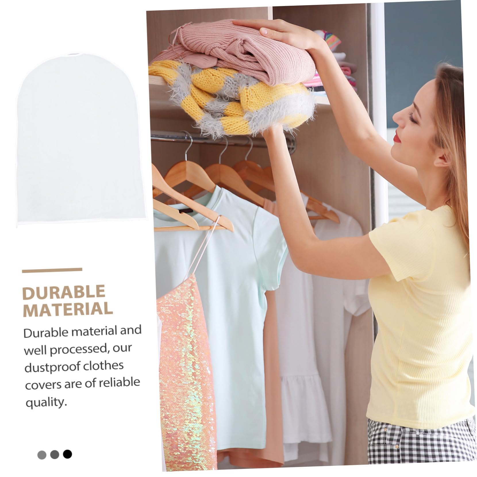 10 piezas Funda Protectora para Ropa Colgante Translúcida Resistente al Polvo para Armario Hogar Reutilizable y Fácil Limpieza