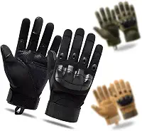 Luva Tática Airsoft, Paintball, Segurança, Policial, Militar, Motoqueiro, Ciclismo, Pesca, Direção, Proteção das Mãos, Antiderrapante, Unissex Ajustável, Uso Diário com Touchscreen