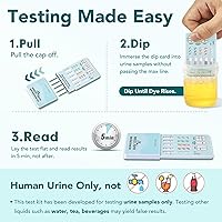 Vista 3 de Easy@Home Kit de prueba de drogas en orina de 5 paneles, prueba de THC/marihuana, AMP, BZO, COC, OPI 2000, pruebas de detección de todas las drogas