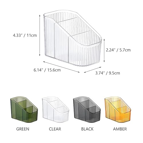 Miniatura 3 de Organizador de brochas de maquillaje transparente para tocador, organizador de encimera de baño, 6 tazas, organizador de artículos de tocador,