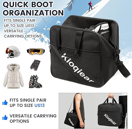 Miniatura 19 de Combo de bolsa acolchada para snowboard y botas, perfecta para snowboard de hasta 65.0 in y botas hasta la talla 13, incluye 1 bolsa acolchada