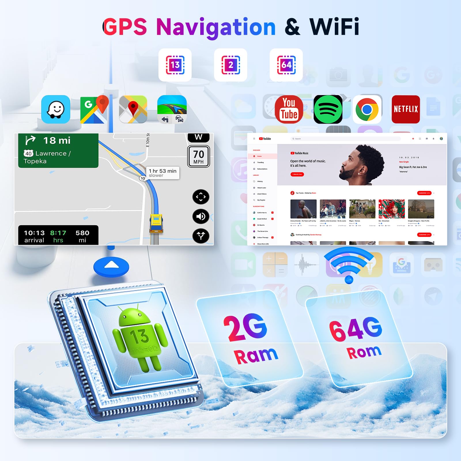 2GB+64GB Android Autoradio pour Seat Ibiza 2009-2013 avec sans Fil Carplay Android Auto, Hodozzy 6,2 Pouces Écran Tactile Android Radio 2 Din avec GPS WiFi Bluetooth DSP FM/RDS Radio avec Caméra