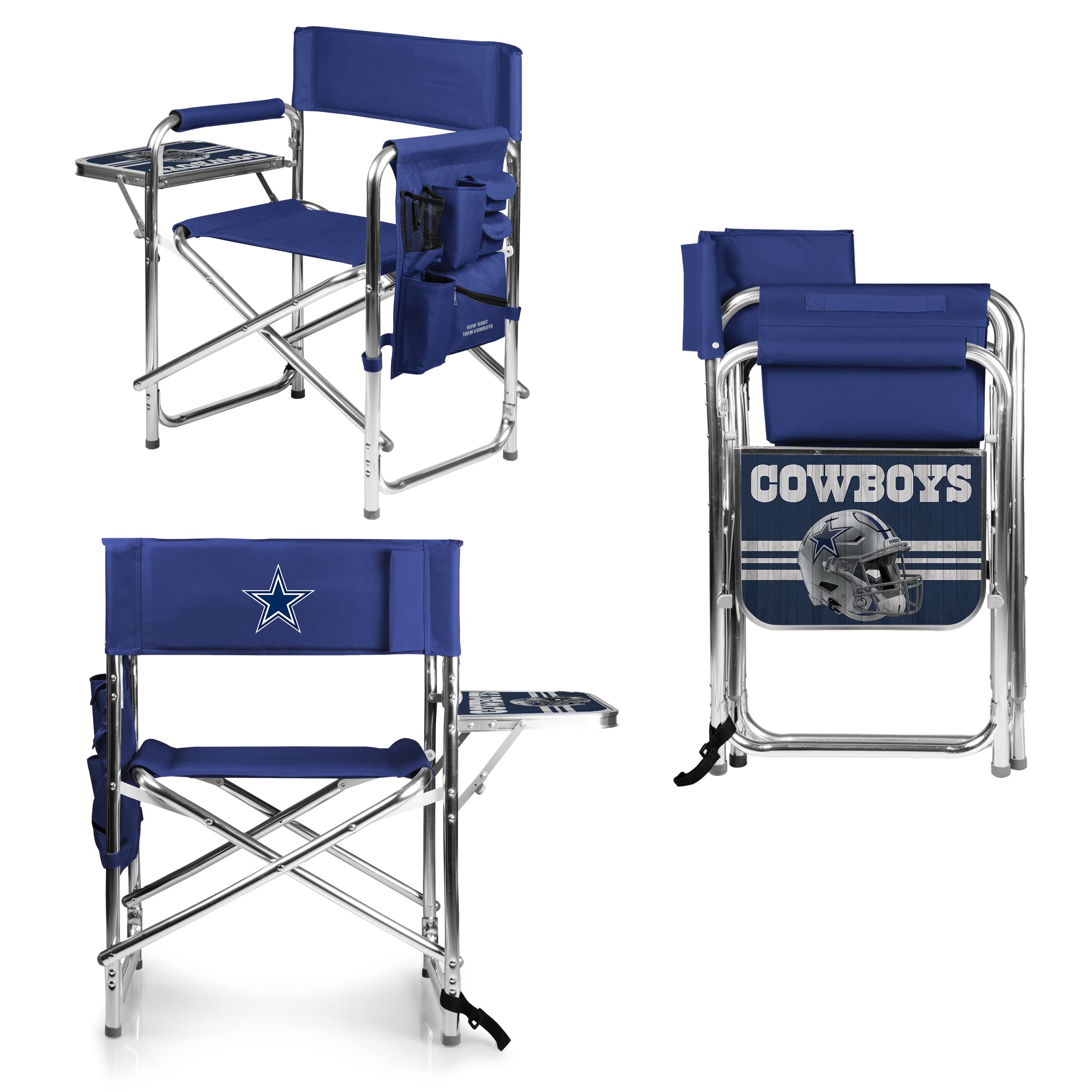 Picnic TIME NFL Unisex-Adult NFL Sports Chair with Side Table, Beach Chair, Camp Chair for Adults