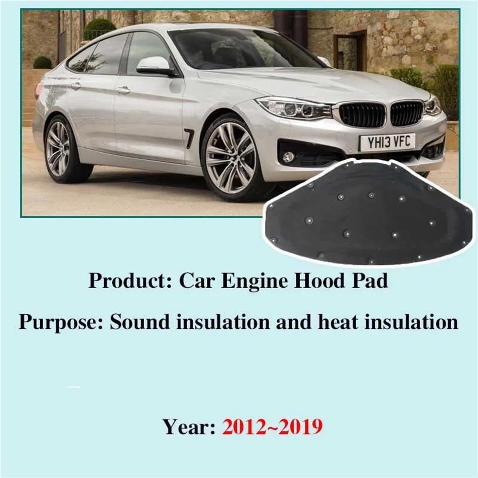 Cotone Isolante Acustico per Cofano Anteriore Auto,per BMW 3 Series F30 F35 2012 2013 2014 2015-2019,Isolamento del Cofano del Cofano, Isolamento Acustico del vano Motore