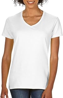 Amazon.com: ladies White V-Neck T-Shirt