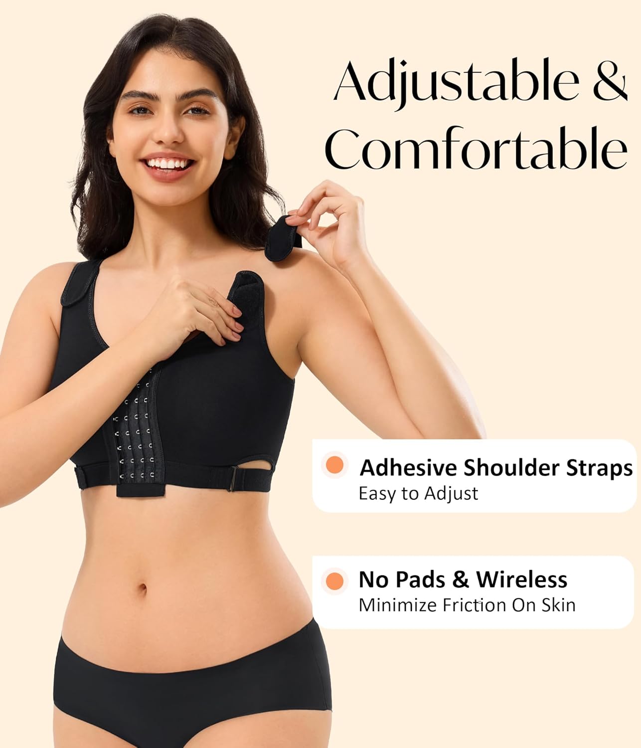 CYDREAM Wireless Front Closure Bras for Women No Underwire Full Coverage - Post Surgery Compression Comfortable Everyday Bra - Image 2