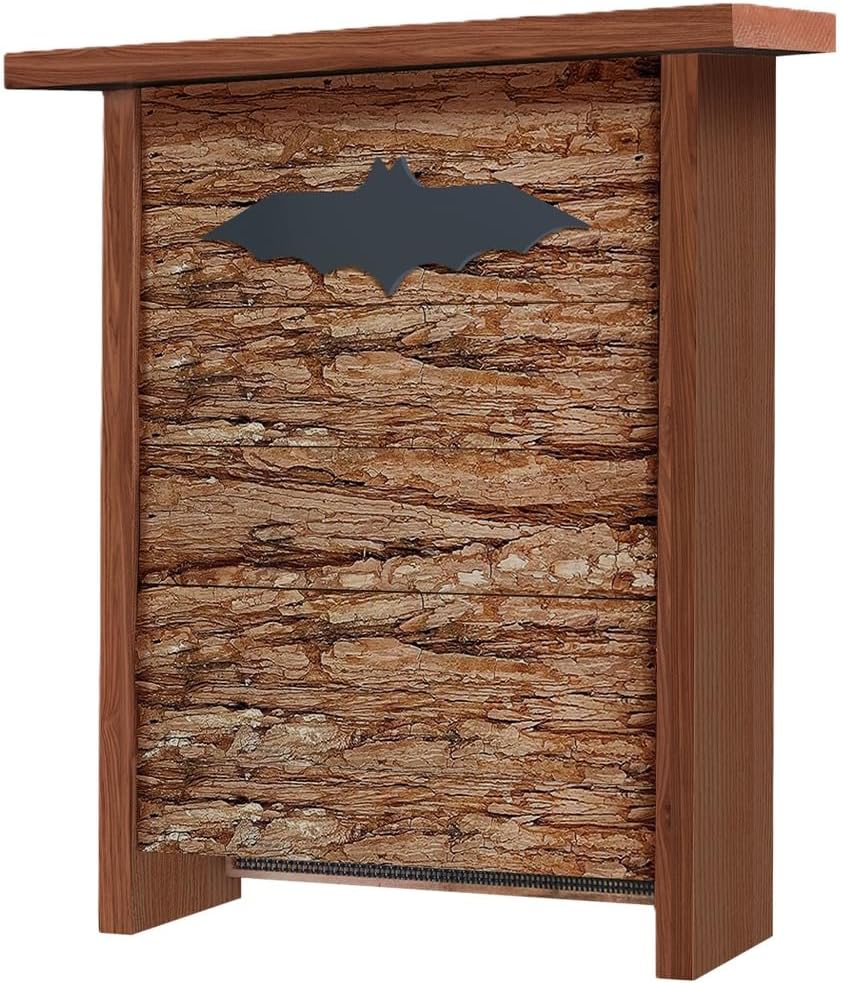 Large Bat House for Outdoors Clearance, Western Red Cedar,Longtime Lasting, Double Chambers, Clean Your Backyard from Mosquitoes Wooden Bathouse with Proven Bat Box Design