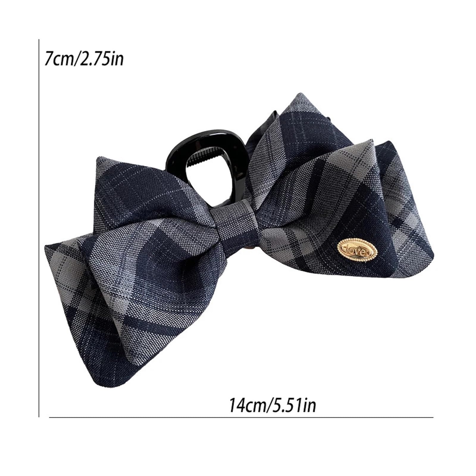 Pinza for el pelo con lazo de tela a cuadros for mujer, elegante accesorio Updo(6PCS-1)