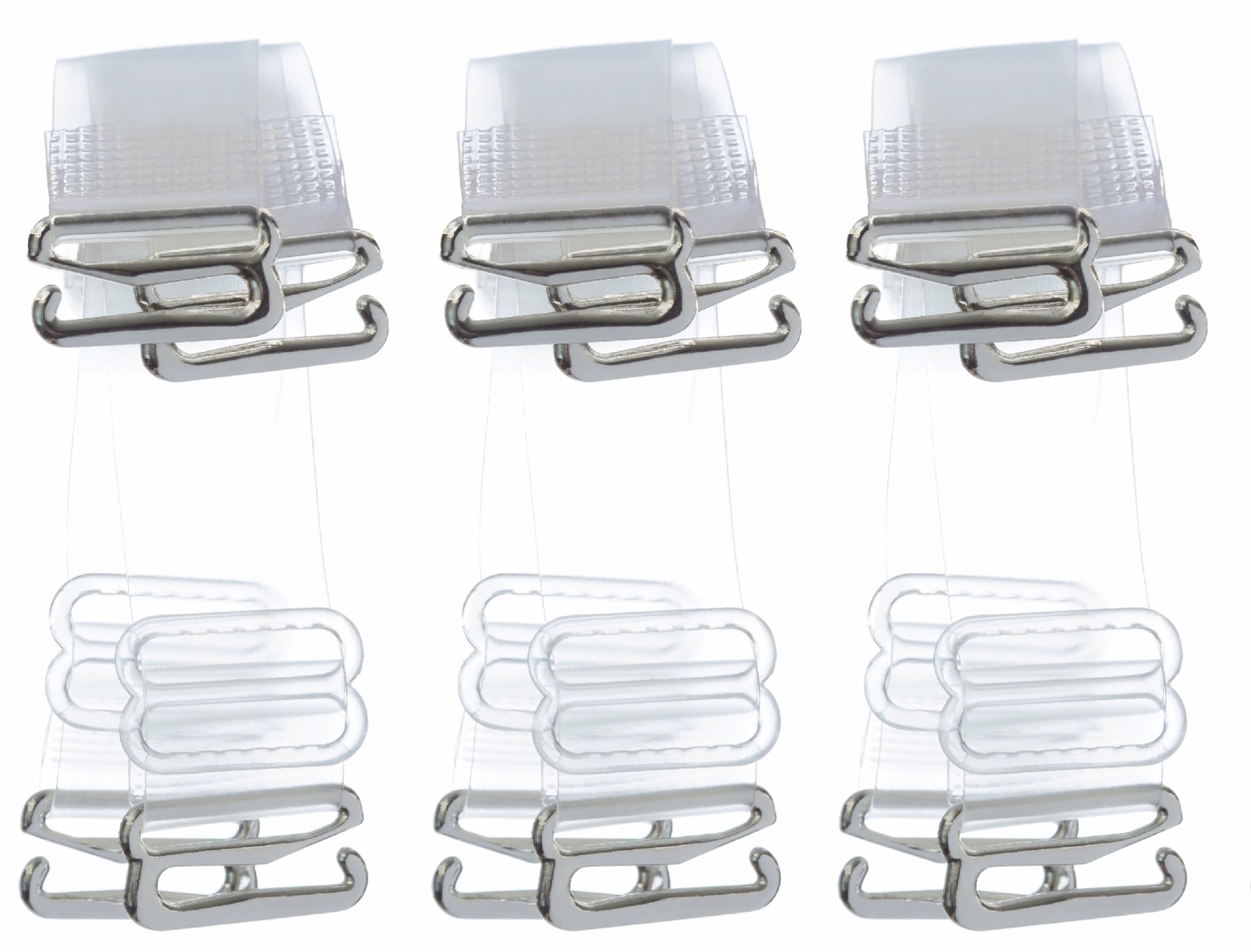 DIVA'S BRA STRAPS Invisible Clear Transparent, Adjustable, Anti-Slip Multiple Widths-3 Pairs