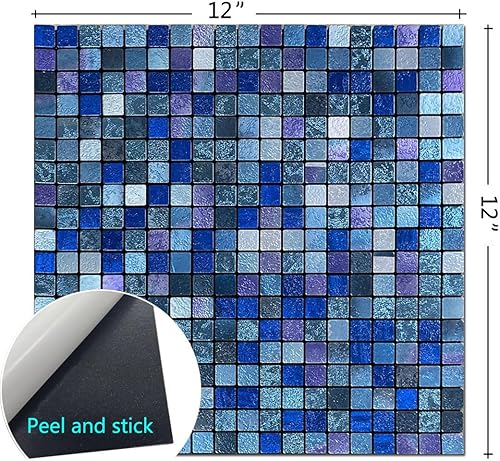 Miniatura 3 de WEIMEISC 10 hojas de azulejos para salpicaduras de cocina, azulejos autoadhesivos, para pegar en tocadores de baño, decoración de chimenea, mesa de