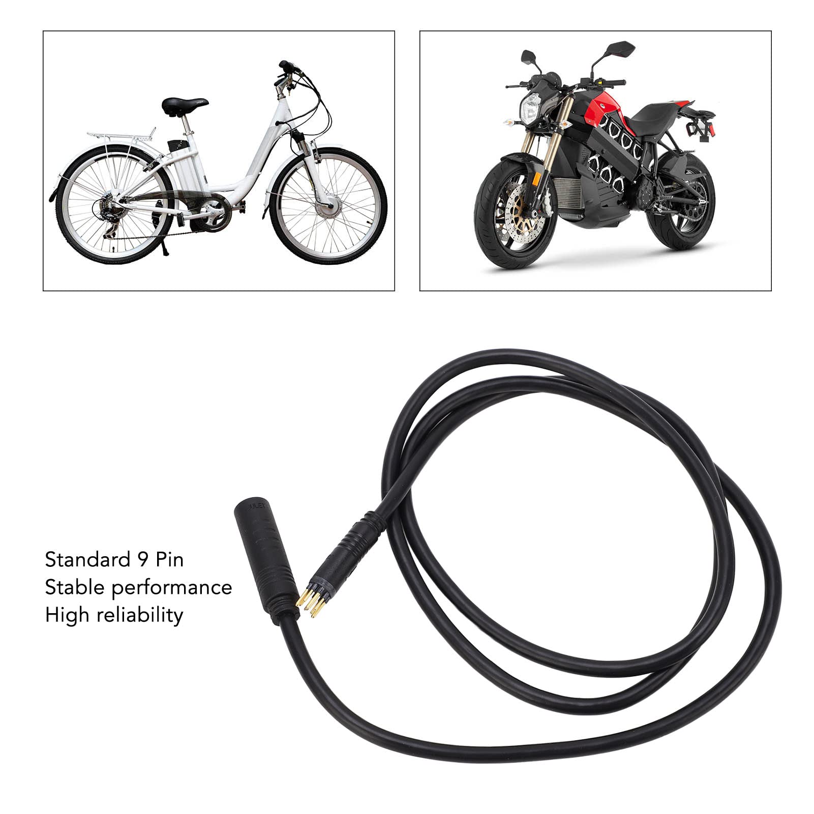 Câble Extension 5 Broches Étanche Pour Ordinateur Vélo Électrique - Homme à Femme - Longueur 57cm