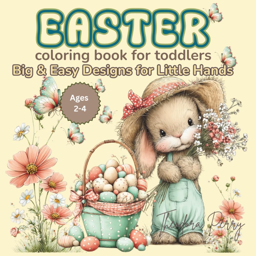 Easter coloring book for toddlers: Cute and Easy Coloring Pages for Ages 2–4 | Bunnies, Chicks & Easter Eggs | Perfect Easter Basket Stuffer
