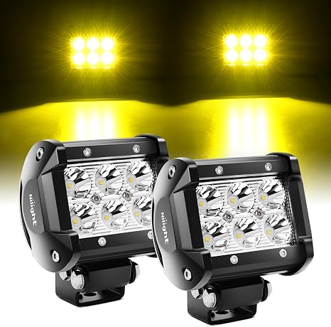 Nilight 4 Inch LED Light Pods Yellow Spot Beam Driving