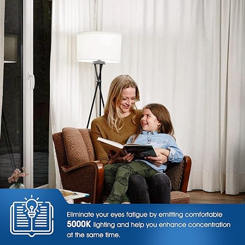 Miniatura 9 de LOHAS - Bombilla LED con base GU24, 1200 lúmenes, 12 vatios (equivalente a 75 W-100 W), luz blanca diurna de 5000 K, forma A19 para ventilador de