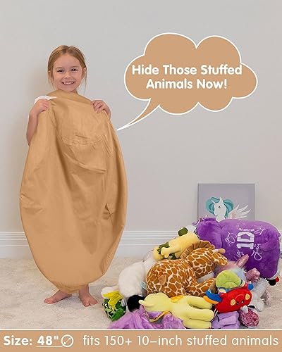 Miniatura 237 de Aubliss - Funda para organizar juguetes de felpa, se convierte en un puf cuando se rellena Se convierte en un puf para niños cuando está lleno. Aqua