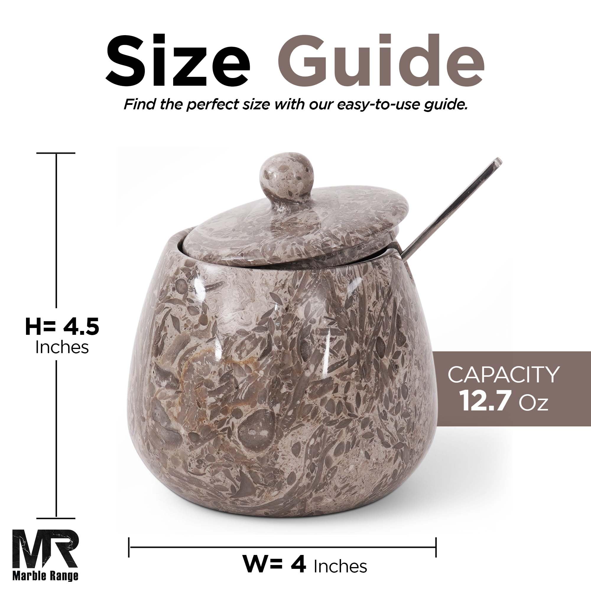 Marble Salt Cellar with Lid & Spoon -7